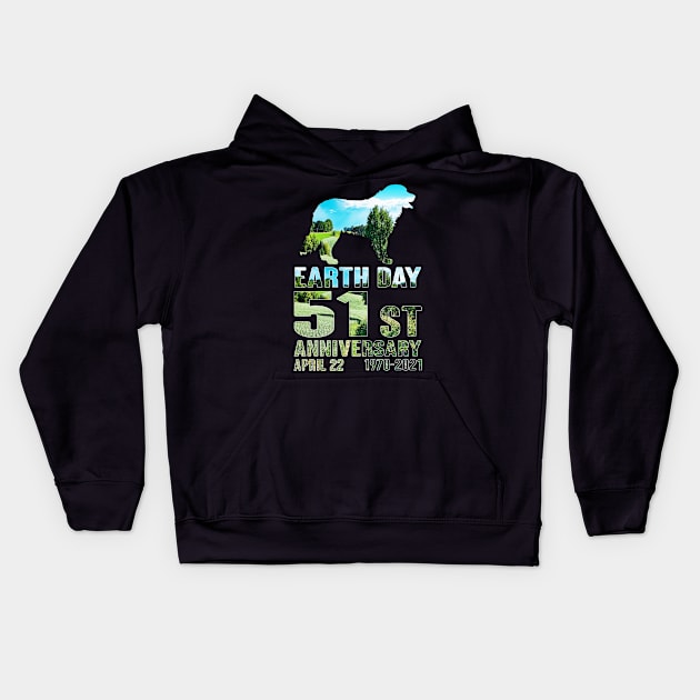 Earth Day 51st Anniversary 2021 Dog Lover Kids Hoodie by Tuyetle